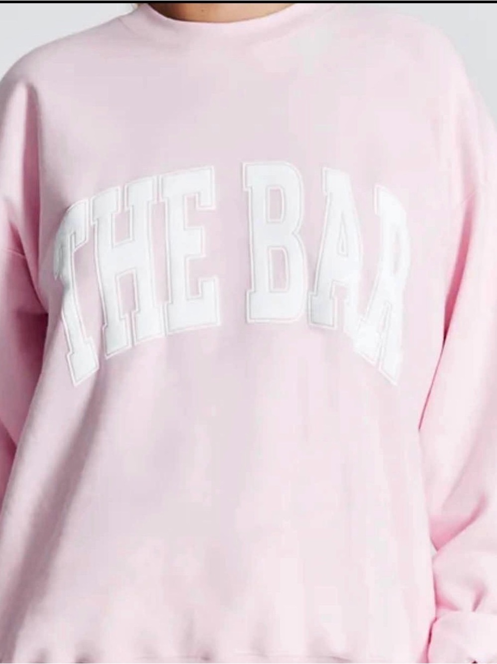 The Bar Blush 😳 Pink Crewneck Sweatshirt with White Logo